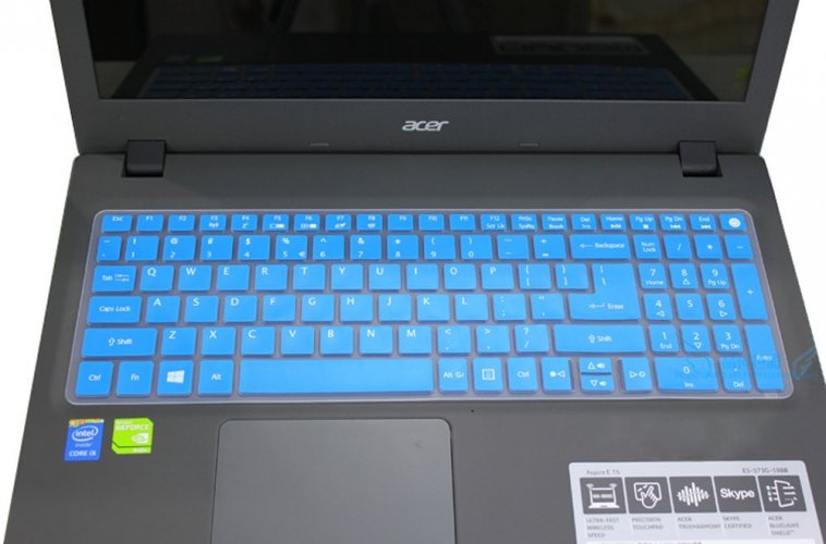 Keyboard Cover for 15.6" Acer Aspire V3-574 V3-574TG V3-575 V3-575G E5-573 E5-573G E5-573T E5-574G E5-575G E5-772 E5-772G E5-532 ES1-572 V15/V17 Nitro VN7-592G VN7-792G F5-573T F15 F5-571(Blue)