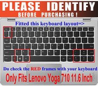 CaseBuy Ultra Thin Silicone Gel Keyboard Protector Skin Cover for Lenovo Yoga 710-11 11.6" Touch-Screen Laptop Only - Clear