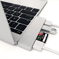 USB C 3.1 Hub，Sicotool Adapter for 12 inch Macbook Pro 2016 13 inch 15 inch,5 in 1 Multiport USB Dongle 3.0 Type A Port Micro SD Memory Card Reader (SILVER)