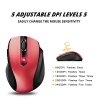 VicTsing MM057 2.4G Wireless Portable Mobile Mouse Optical Mice with USB Receiver, 5 Adjustable DPI Levels, 6 Buttons for Notebook, PC, Laptop, Computer, Macbook - Red